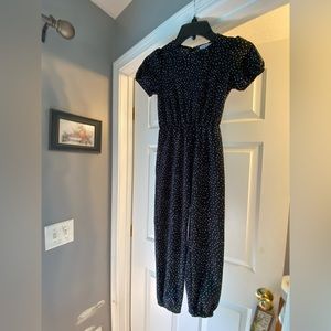 Primary 7 - 8 yrs old made in turkey black with white polka dots Jumpsuit